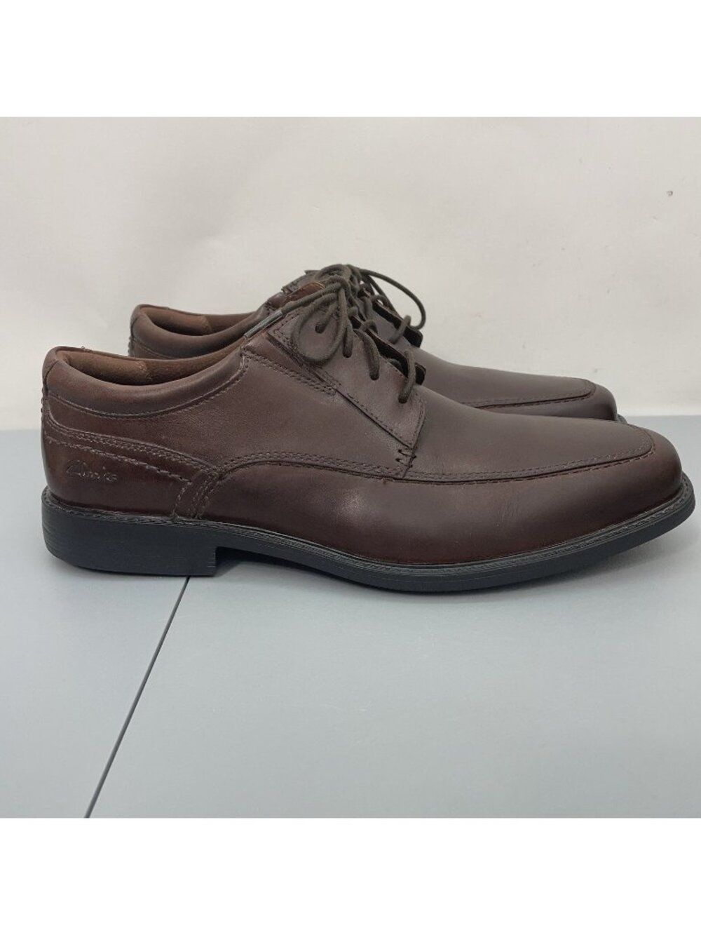 Clarks Dresslite Ace Apron Toe Oxford Shoe Casual Leather Brown Men 11 Wide